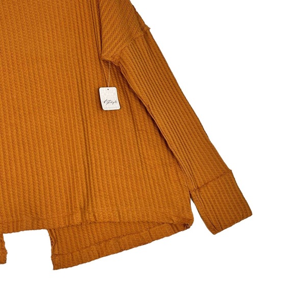 Free People Juicy Long Sleeves Top Sz L Canyon Moon Split Back Oversized Tunic - Picture 4 of 8